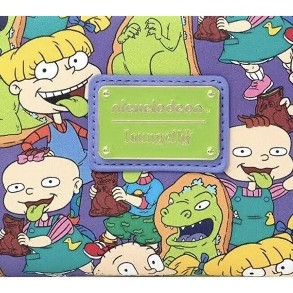 Loungefly Rugrats Wallet Reptar Bar Zip Around Wallet NWT Allover Print AOP